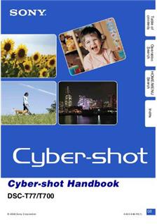Sony Cyber-shot T700 manual. Camera Instructions.